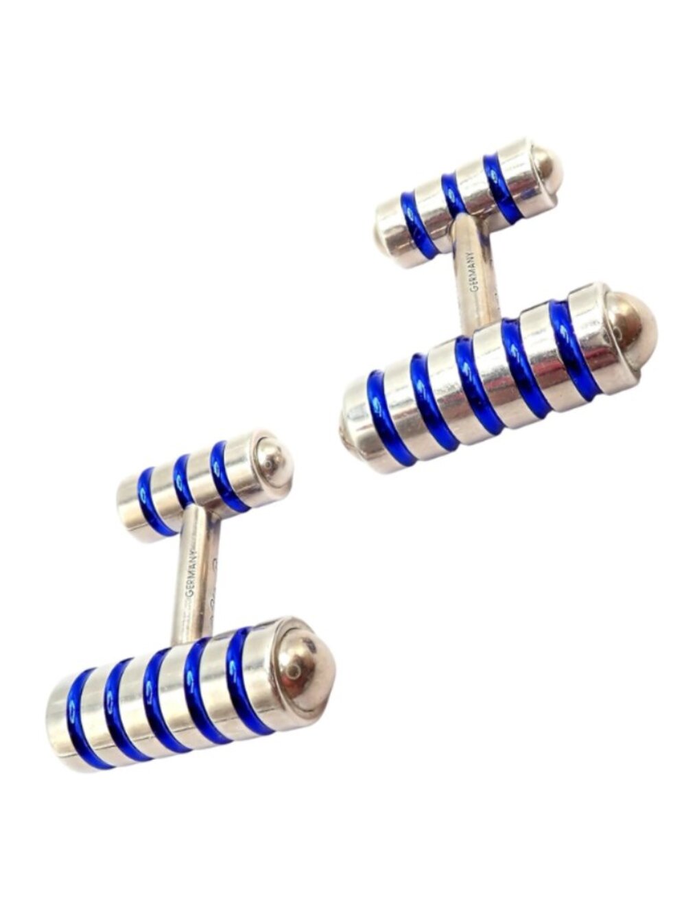 Tiffany & Co. Picasso Sterling Silver Cobalt Blue Enamel Cufflinks Germany - Picture 6 of 10